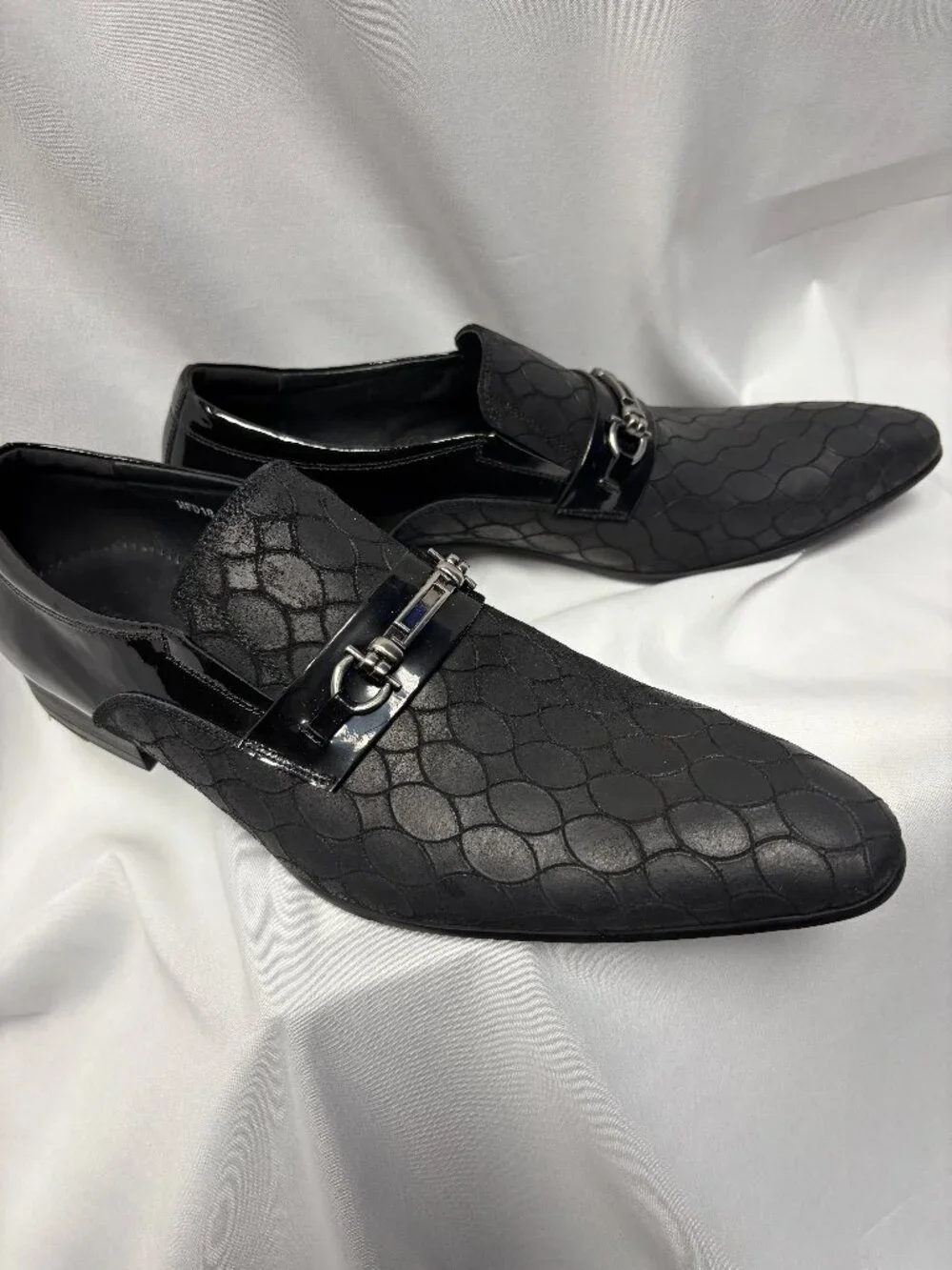 Black leather loafers